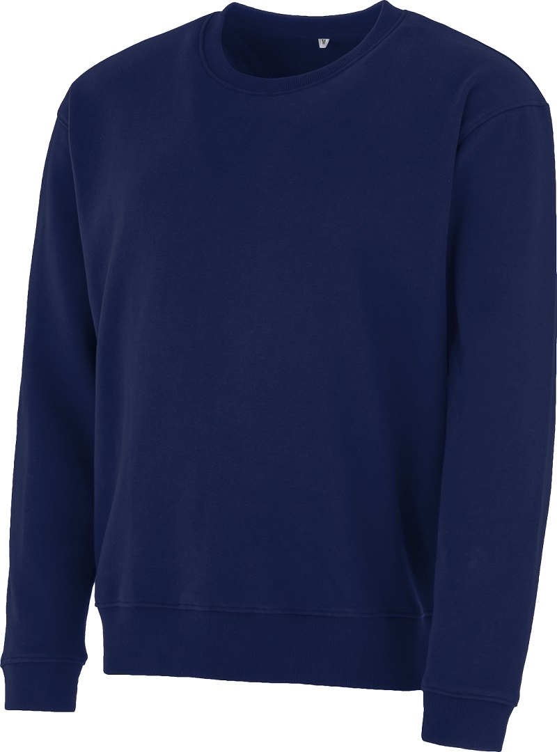 Levně Mikina přes hlavu bez kapuce HOKAS modrá navy 2XL