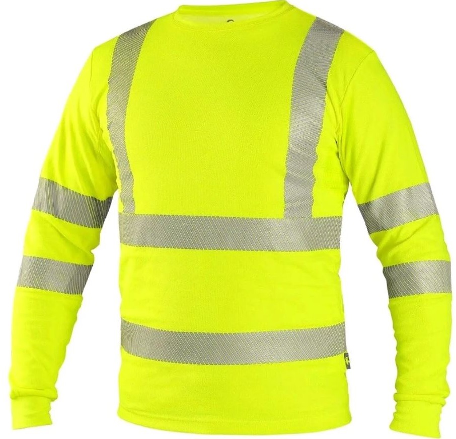 Levně CXS OLDHAM pánské reflexní tričko s dlouhým rukávem žlutá 2XL